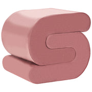 Pouf imbottito in velluto a forma di S rosa soggiorno stile moderno