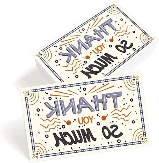 Cartoline di Ringraziamento Multipack - Cartoline di Ringraziamento - Diversi Motivi - 200 Pezzi - Piccole Cartoline di Desiderio - Ufficiali - Formali - Matrimonio - Adatti a Tutti gli Occasioni - Uomini Donne - Formato A6 - Carta.