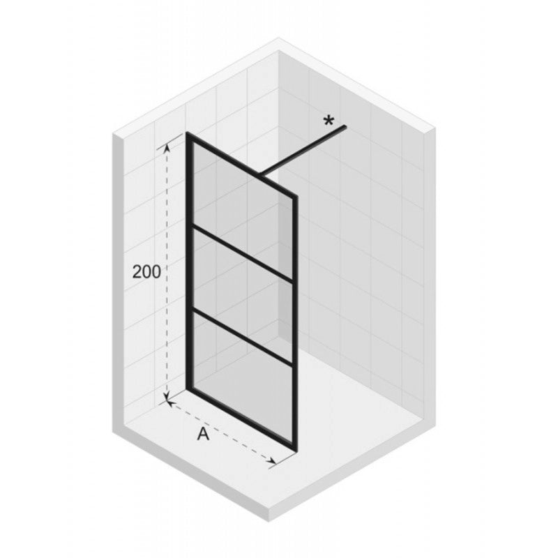 Parete doccia walk-in GRID 400 RIHO 120x200 cm