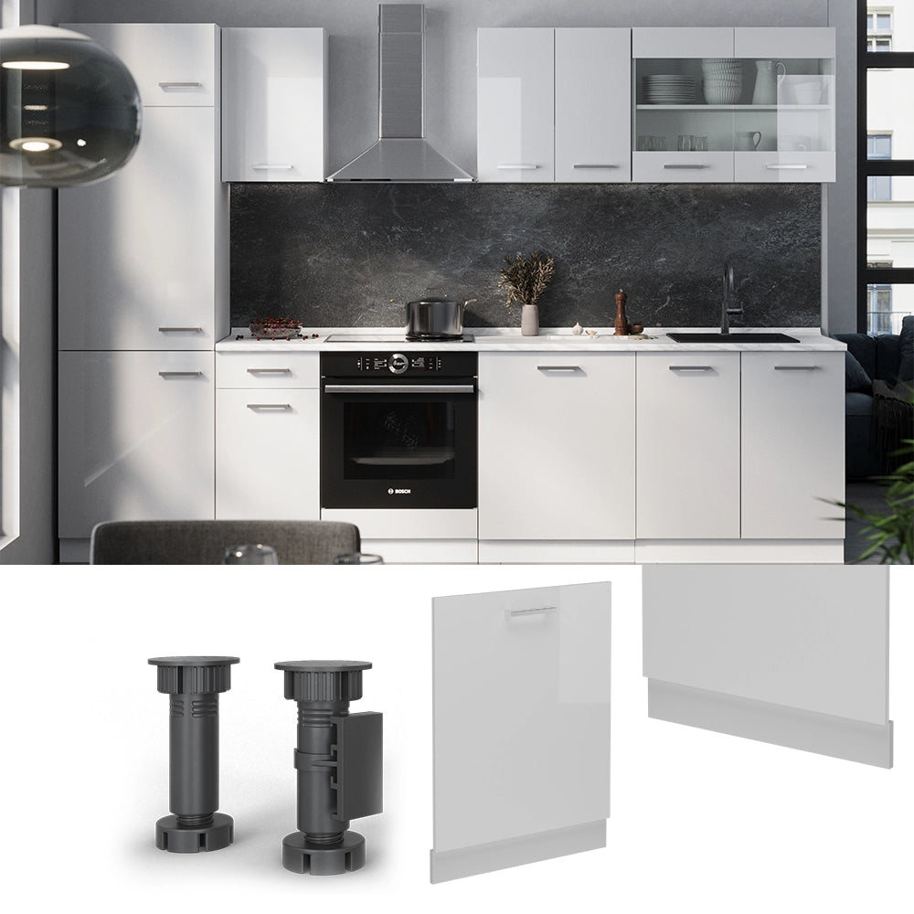 Vicco Coperchio per lavastoviglie Bianco lucido 60 cm , PL Rovere