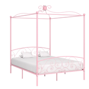 Letto a Baldacchino Rosa in Metallo 180x200 cm cod mxl 60067