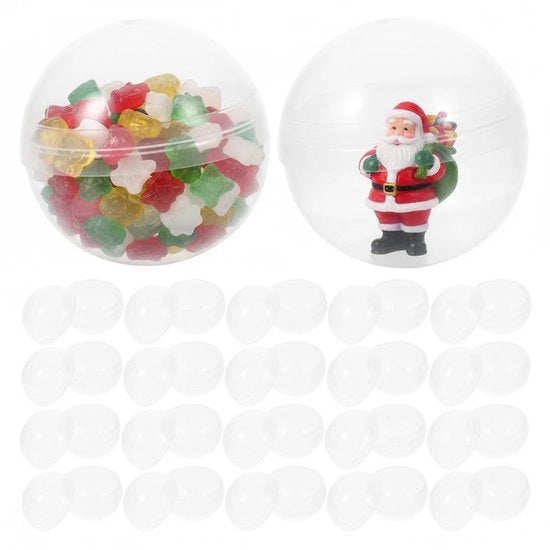 Confezione di 50 capsule in plastica trasparente, ronde capsule per automati di vendita, regali di festa, facile rabbocco con palline di riempimento