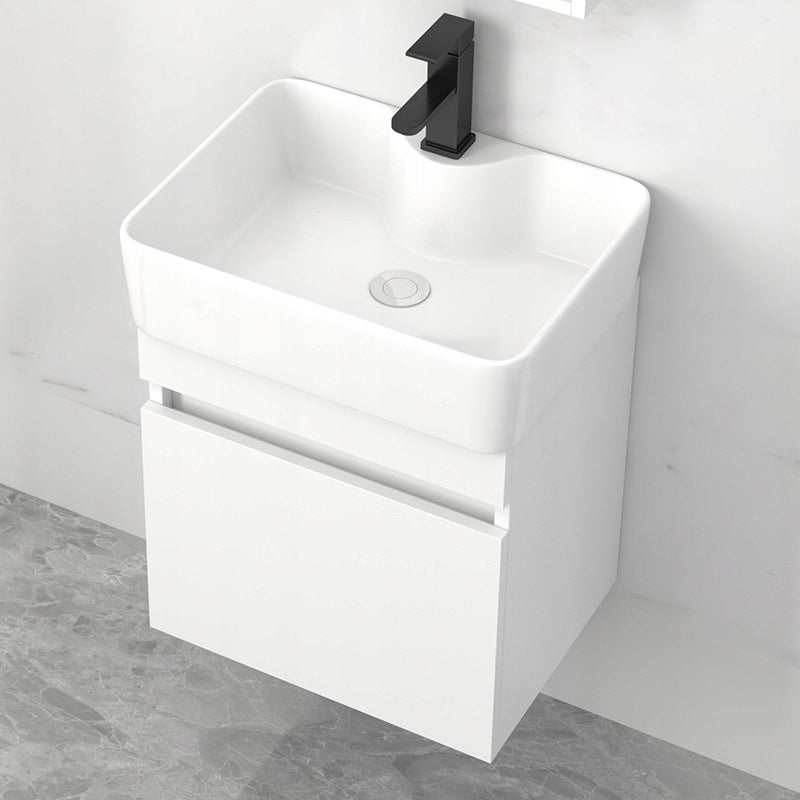 Lavabo da appoggio in ceramica bianco rettangolare 47 cm x 37 cm grande