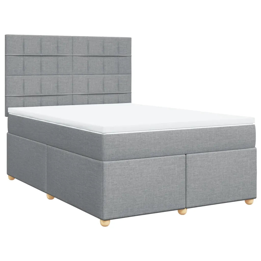 Giroletto a Molle con Materasso Grigio Chiaro 140x200cm Tessuto
