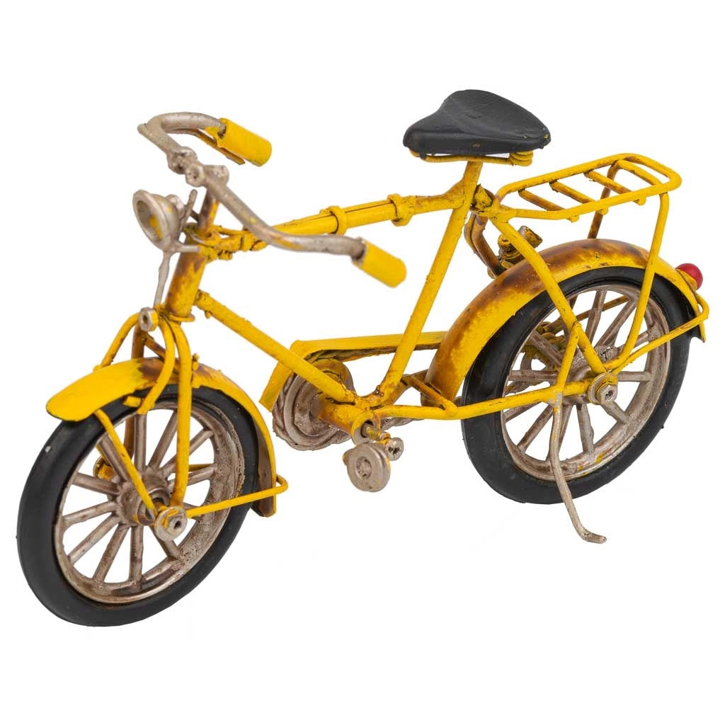 Bicicletta in metallo gialla 16,5x5,5x8,5h
