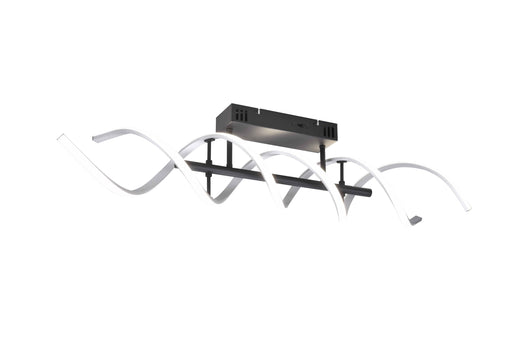 Plafoniera LED spirale, metallo, alluminio e nero, L 90 cm, Sequence