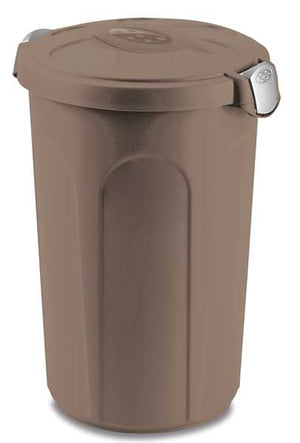Bidone tom 46lt tortora manici/silv