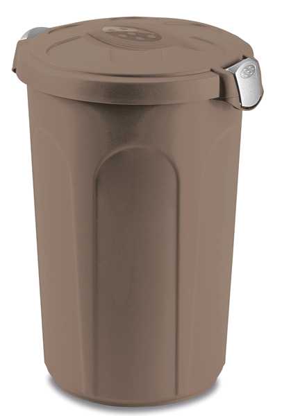 Bidone tom 46lt tortora manici/silv