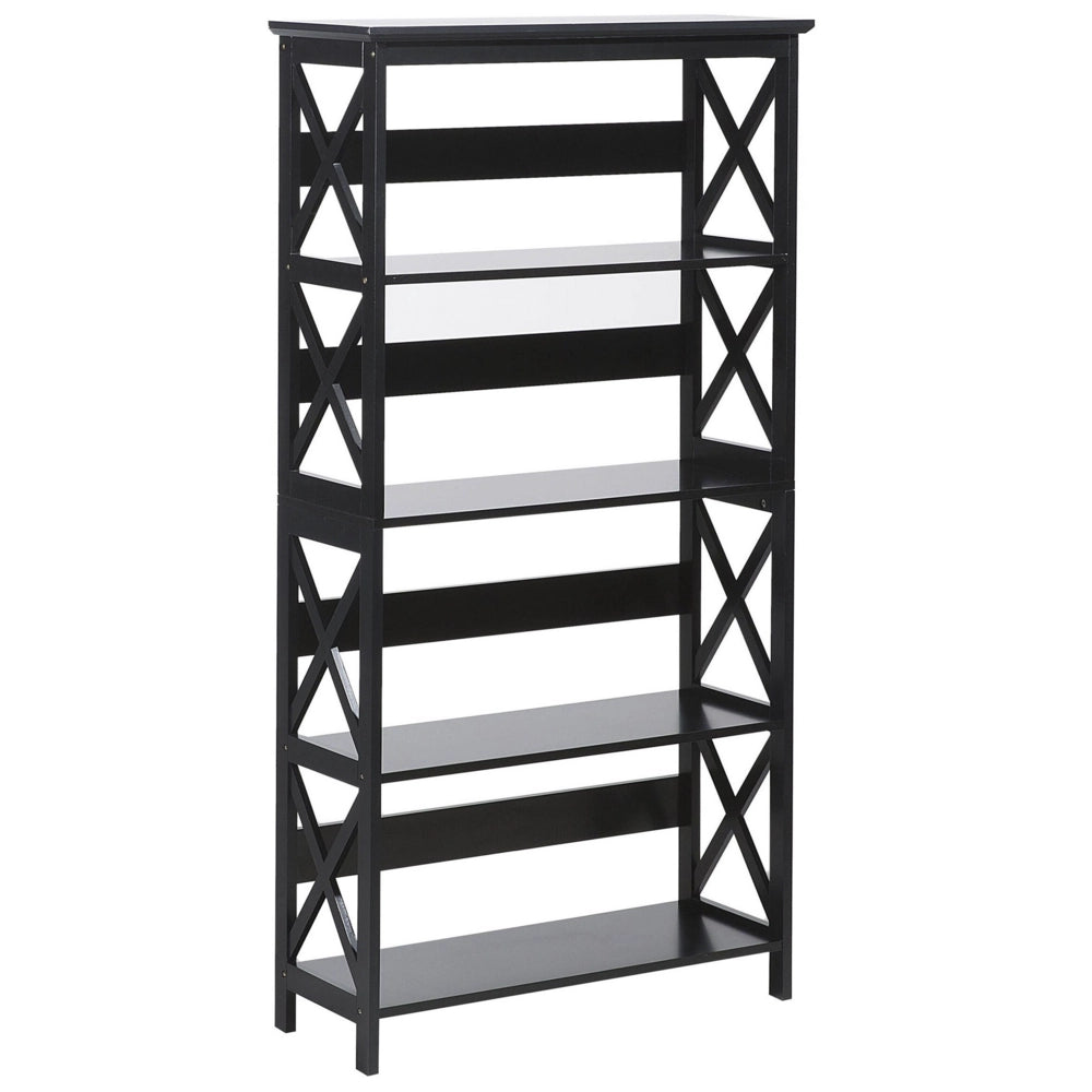 Set di mobili per ufficio libreria da scrivania in legno scuro con gambe in acciaio MDF nero, ripiani, cassetti, set moderno per l'home office