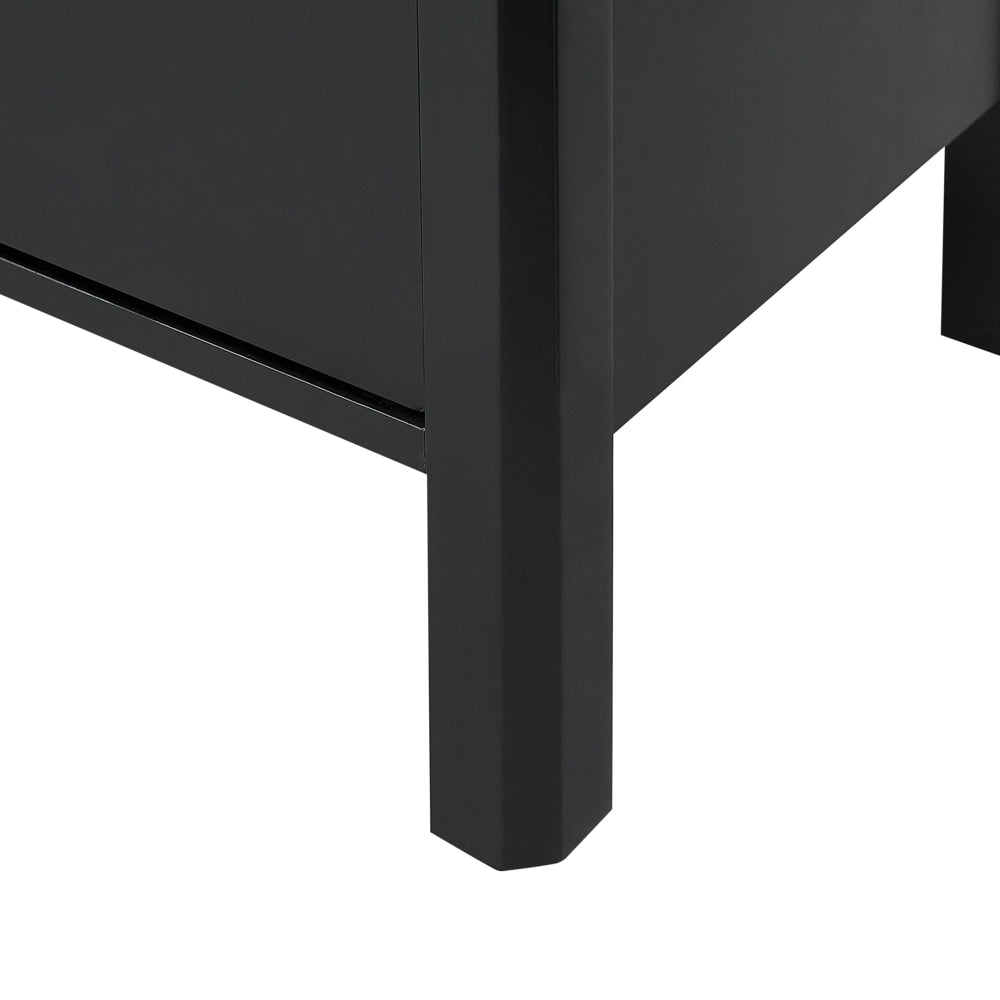 Credenza a tre ante MDF cassetti nero e pomelli oro madia comò moderno soggiorno corridoio camera da letto