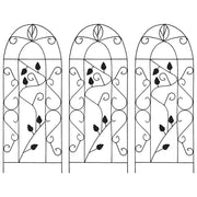 Supporti da Giardino per Piante 3 pz Neri 40x100 cm in Ferro  cod mxl 130944
