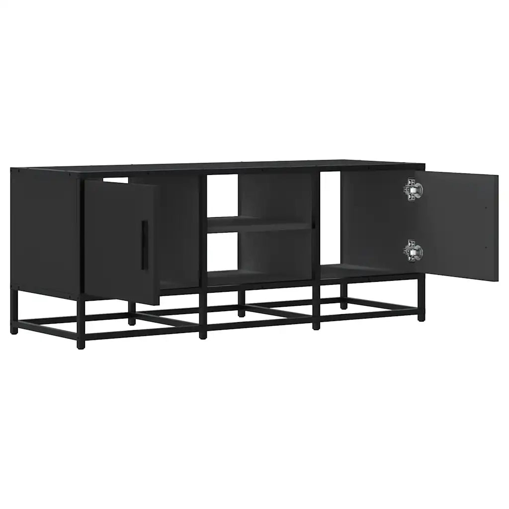 Mobile Porta TV Nero 100x35x41 cm in Truciolato e Metallo