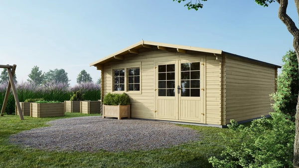 Casetta da giardino in legno - 25m2 - 5x5m - 34mm - colore: naturale - DOM722 - ALTANKA