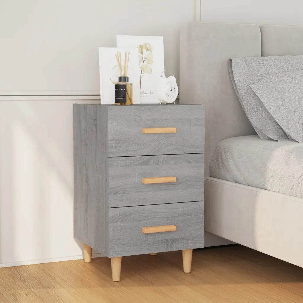 Comodino Grigio Sonoma 40x40x66 cm in Legno Multistrato 817322