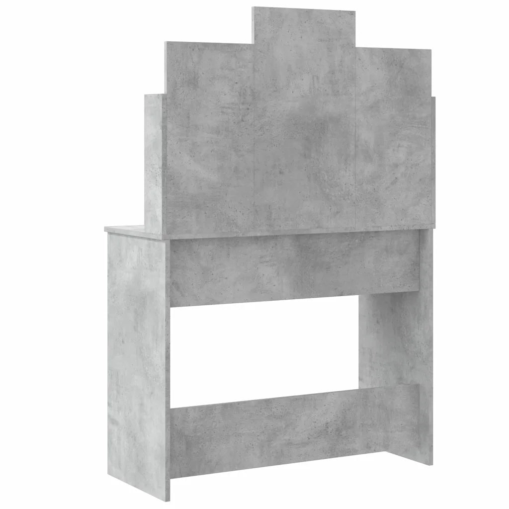 Toeletta | Tavolo da Trucco con Luci LED Grigio Cemento 96x40x142 cm