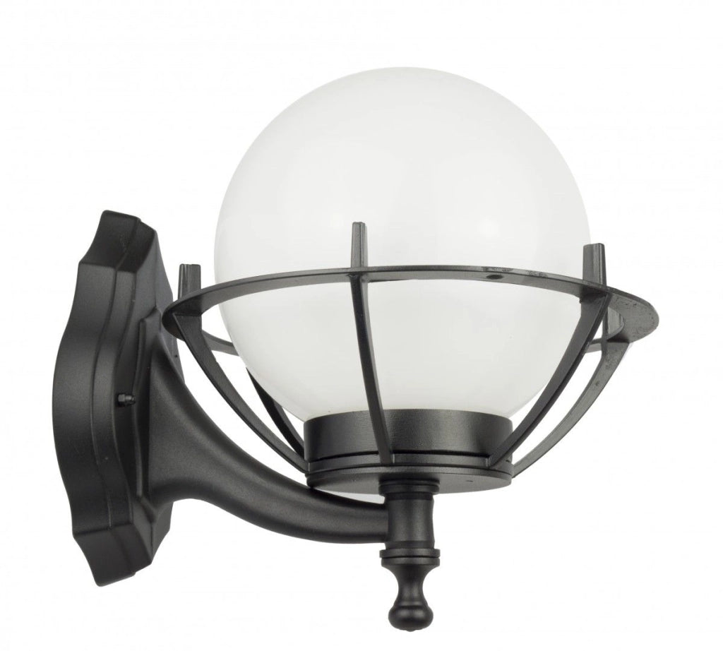Applique da esterno sfera 25cm nera E27 IP43 SU-MA