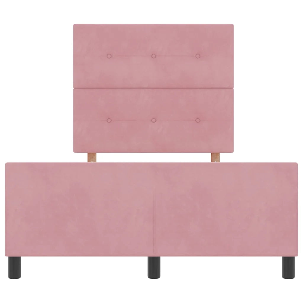 Letto a molle con testiera Rosa 120 x 190 cm Velluto 3344932