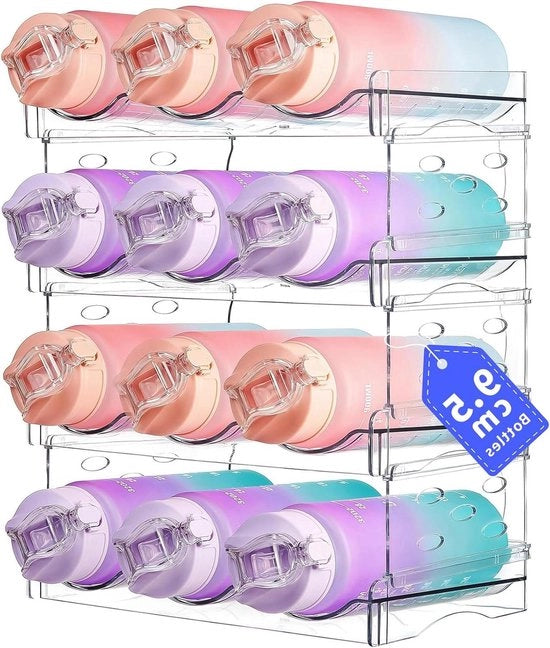 Organizzatore per bottiglie da 8 - contenitore per frigorifero efficiente e stivabile