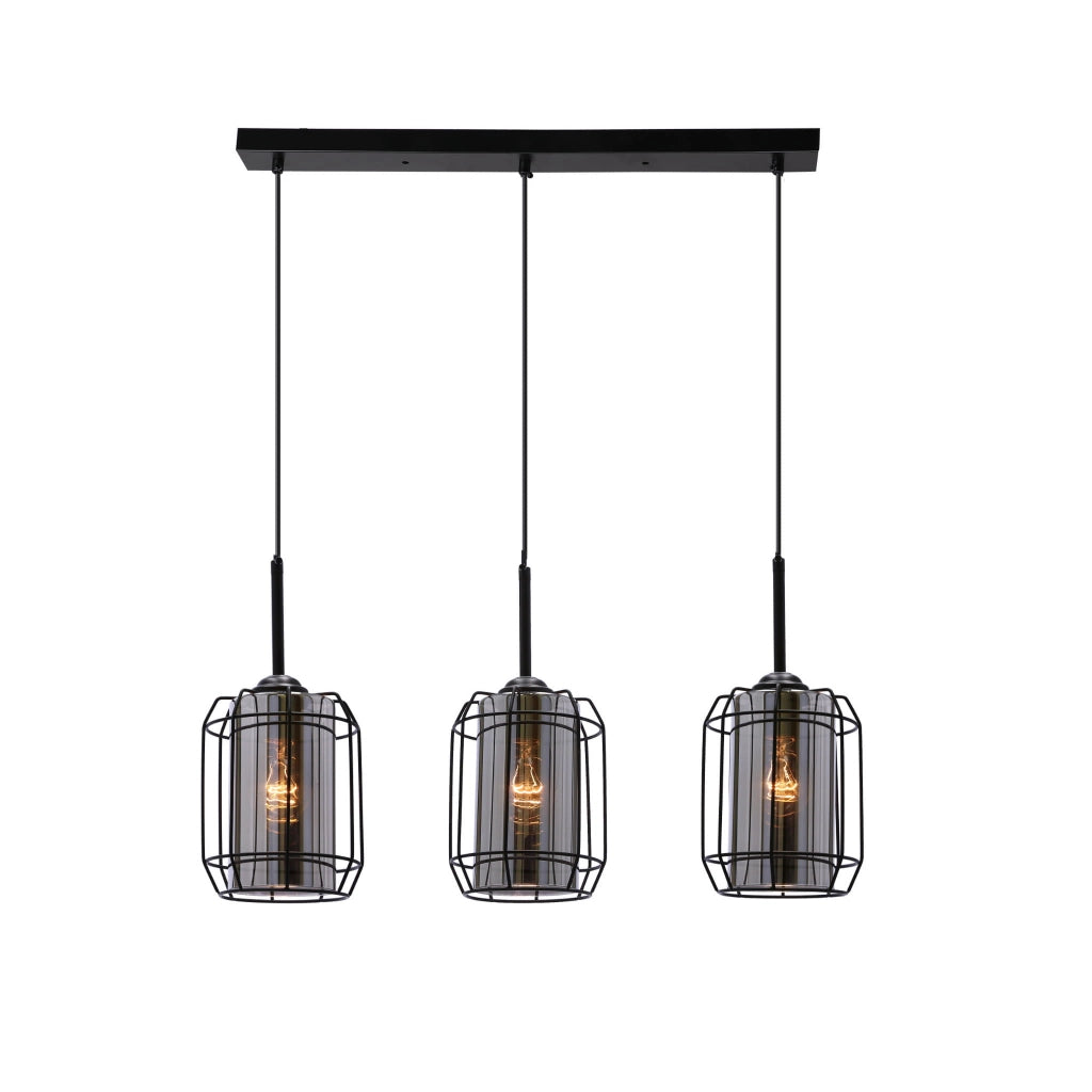 Lampadario Candellux Jonera nero fumé 3xE27 dimmer