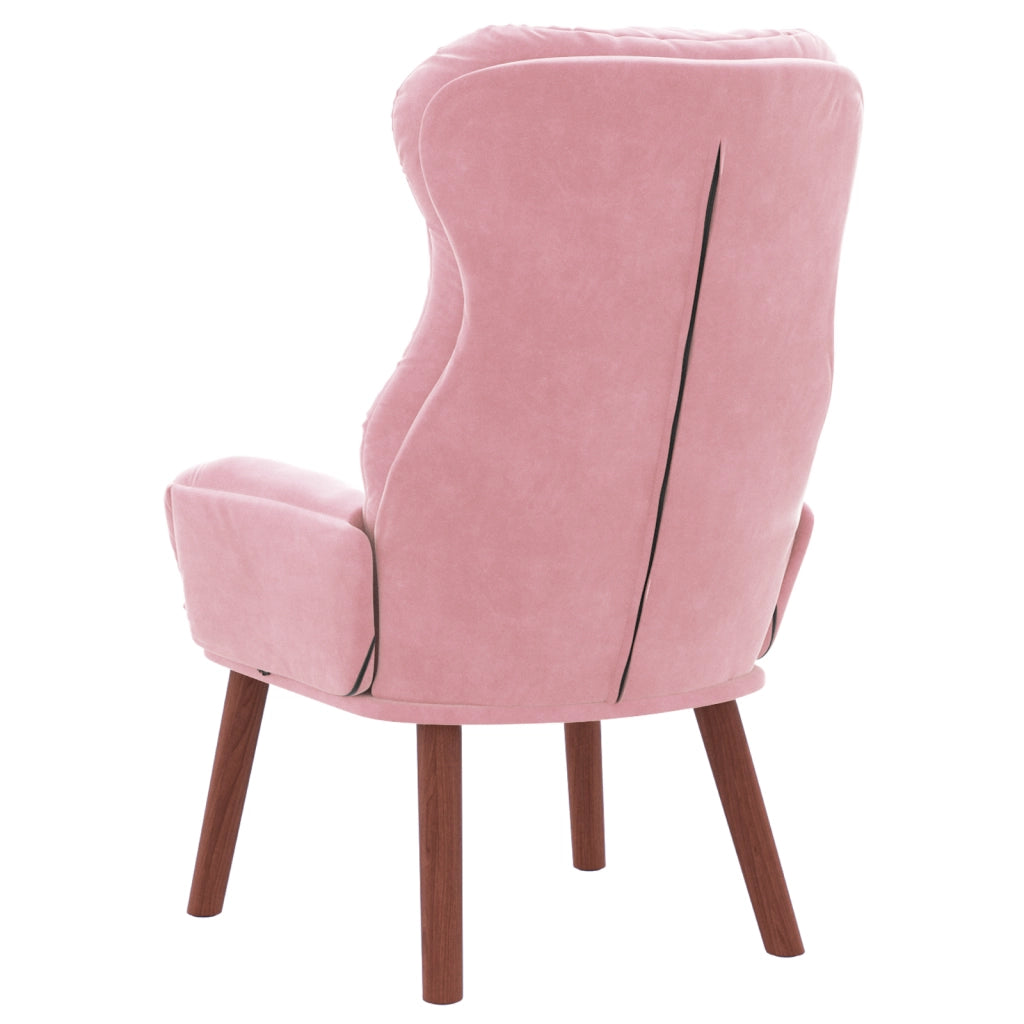 Poltrona Rilassante in Velluto Rosa