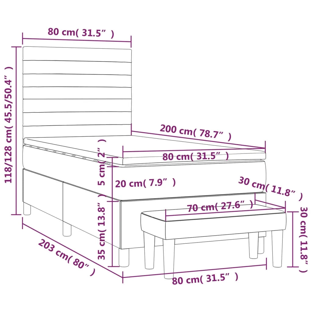 Giroletto a Molle con Materasso Blu 80x200 cm inTessuto
