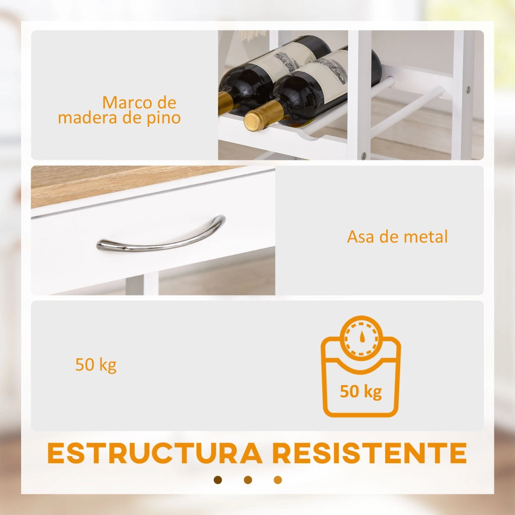 Carrello da cucina 4 livelli ¨C zephmum ¨C 37x37x76 cm bianco