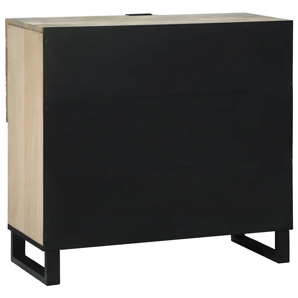 Credenza-Buffet-Armadio da cucina Bianco 80 x 33 x 75 cm legno massello di mango