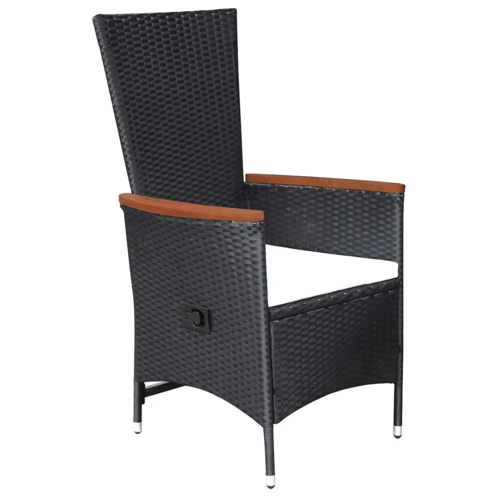 Set Mobili da Pranzo per Giardino 7 pz in Polyrattan Nero cod mxl 36988
