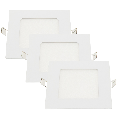 Pannello led incasso 11cm 6w slim quadro alimentatore incluso 6000k pezzi 3
