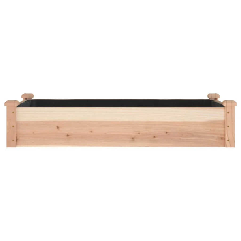 Fioriera rialzata per piante fiori patio giardino rivestimento 120 x 60 x 25 cm legno massello di abete marrone 02_0039836