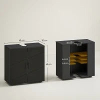 kleankin Mobile Sottolavabo Bagno in Legno con Armadietto 2 Ante, 60x30x60cm, Nero