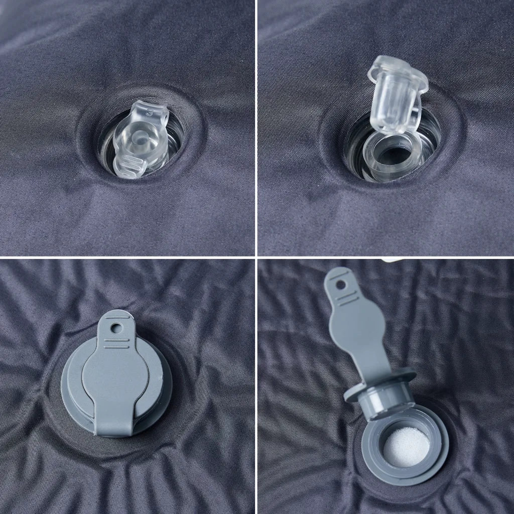 Materasso Campeggio Autogonfiabile con Cuscini 1 Persona Grigio 4007133