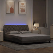 Giroletto con LED senza Materasso Tortora 160x200 cm in Tessuto 3310682