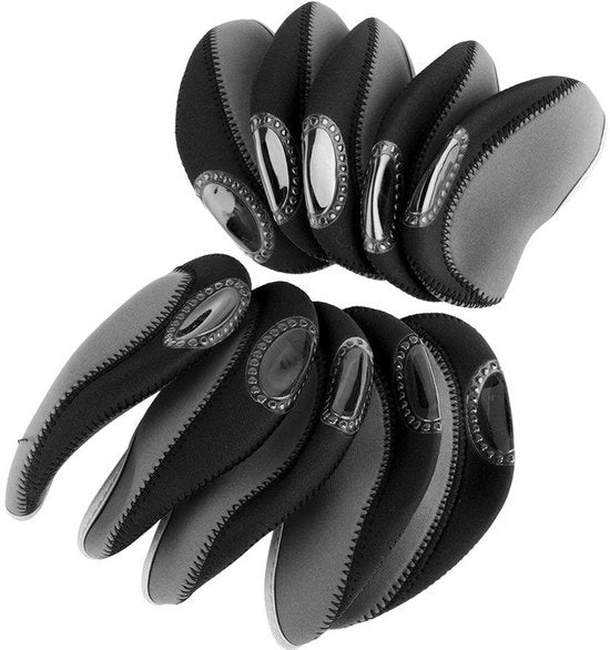 Set di protezioni per testa di mazza da golf 10 pezzi - Impermeabile - Neoprene - Protezione contro le graffette - Resistente agli abrasivi - Nuovo - Coperture per mazze da golf