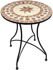 Tavolo da giardino a mosaico rotondo - 60 cm - tavolo da giardino accessorio mediterraneo