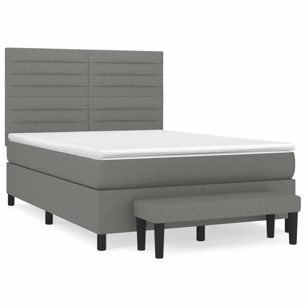 Giroletto a Molle con Materasso Grigio Scuro 140x190 cm Tessuto 3136670