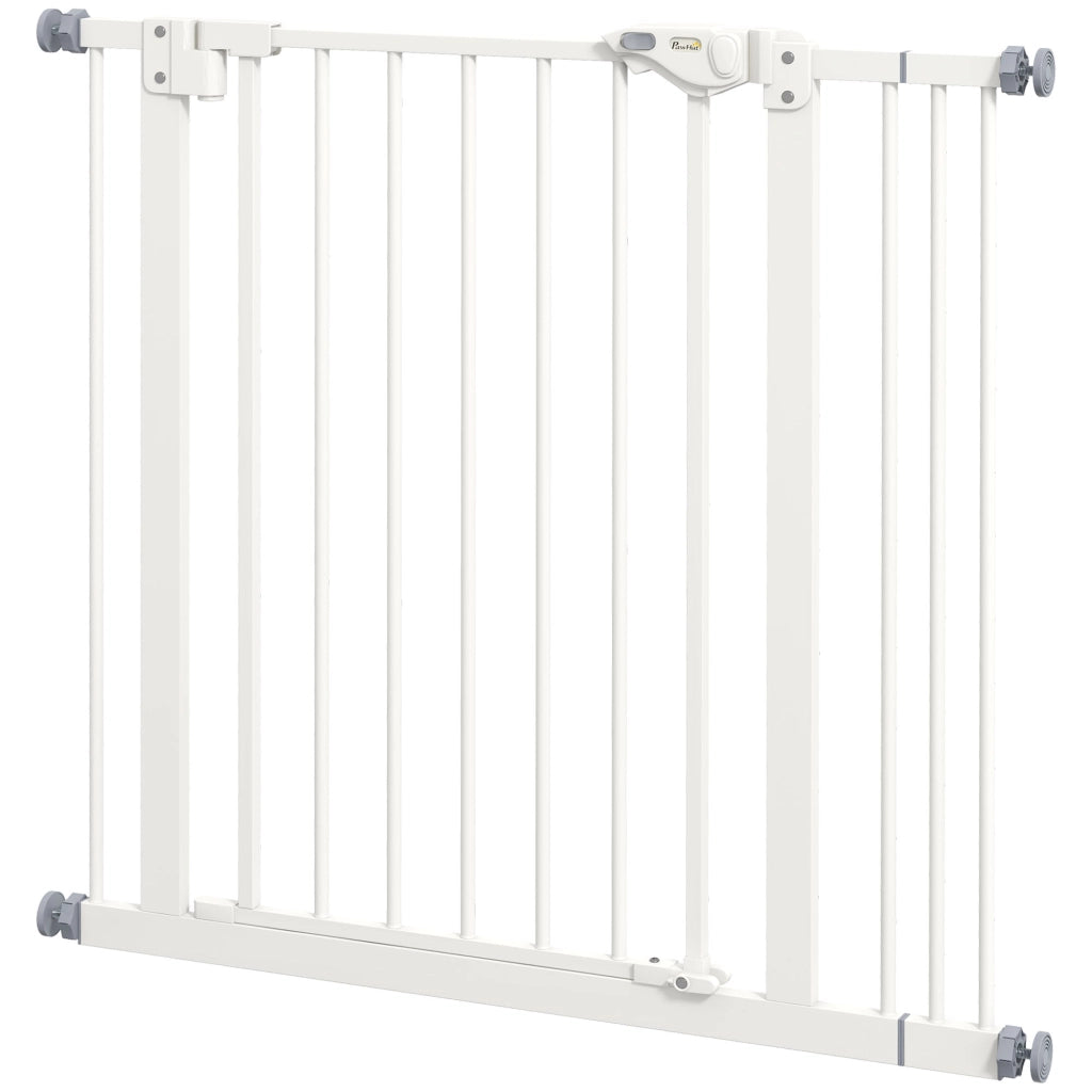 Cancello per Cani ¨C zephmum ¨C Bianco, Metallo, Plastica, 74-87 cm