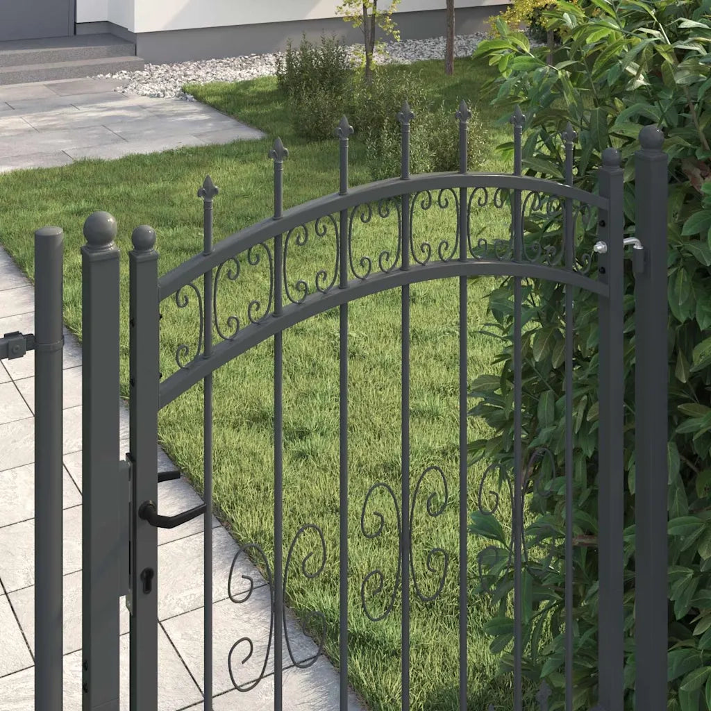 Cancello con Punta a Lancia KAMPEN 103 x 200 cm Acciaio Grigio