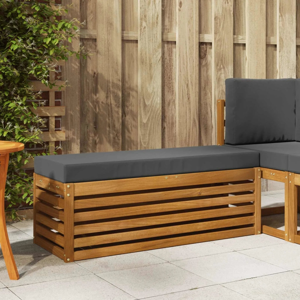 Sedia da giardino-Panca Sgabello Naturale e Antracite 115 x 43 x 37 cm