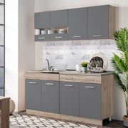 Cucinino Solarolo, Cucina un Cassetto, Elettrodomestici non inclusi, Nero Antracite