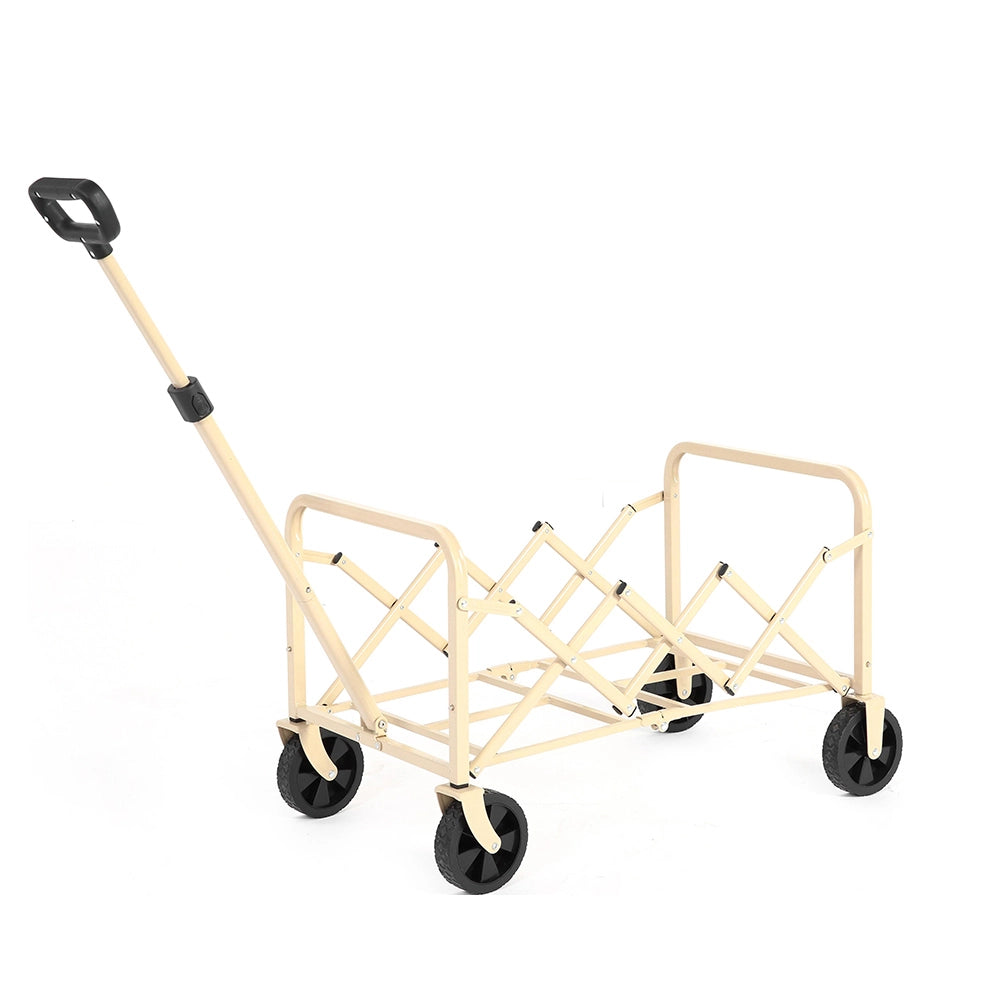 Carrello da spiaggia pieghevole leggero - Xylo - 50L - Beige - Ruote robuste per campeggio e shopping