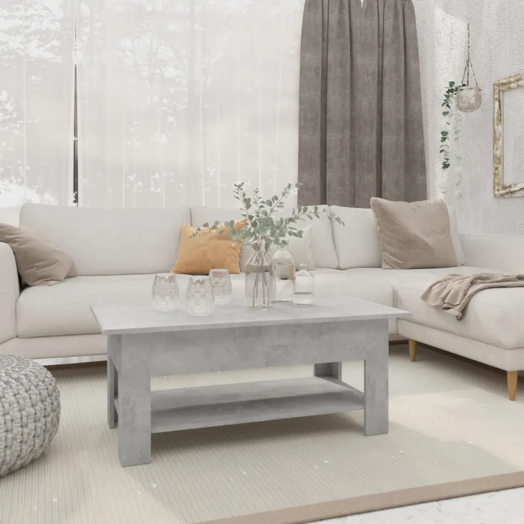 Tavolino da salotto | Tavolino da caff¨¨ | Tavolino da Soggiorno Grigio Cemento 102x55x42 cm in Truciolato