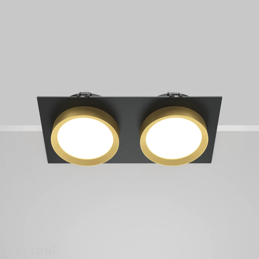 Maytoni lampada da incasso Hoop 2 luci GX53 nero alluminio