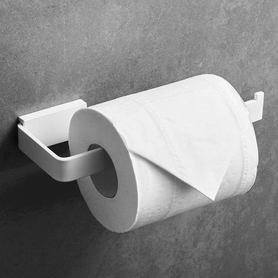 Supporto per Cartucce da Cuccia da Bagno e Cucina in Acciaio Inossidabile, Finitura Bianca, Disegno a Braccio Aperto