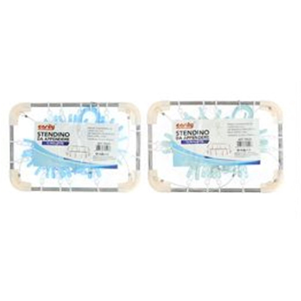 Trade Shop - Stendibiancheria 12 Pinze Mollette Stendino Biancheria Asciugatura Gancio 79540 -