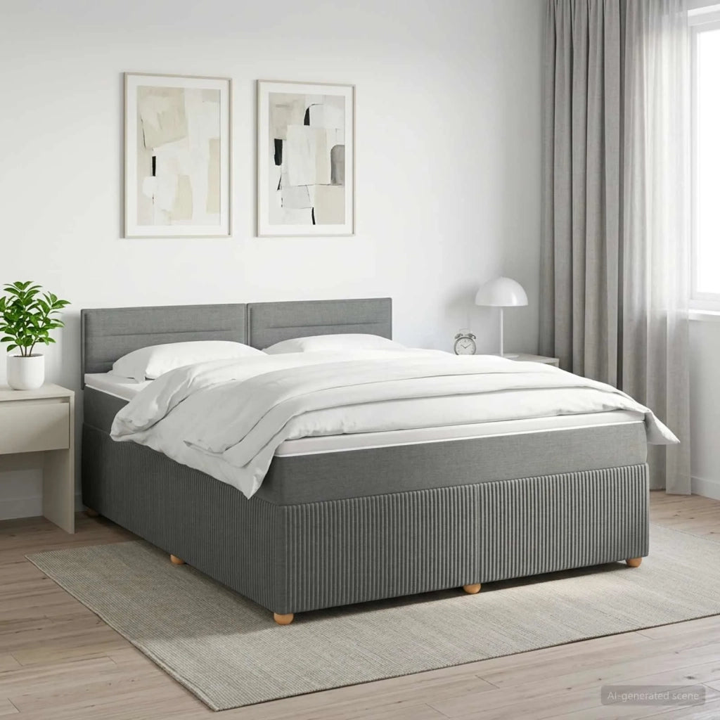 Letto box spring con materasso Grigio Scuro 140 x 200 cm 3451476