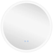 Specchio da Bagno Ø70x3 cm con LED 3 Colori Regolabili in Metallo e Vetro