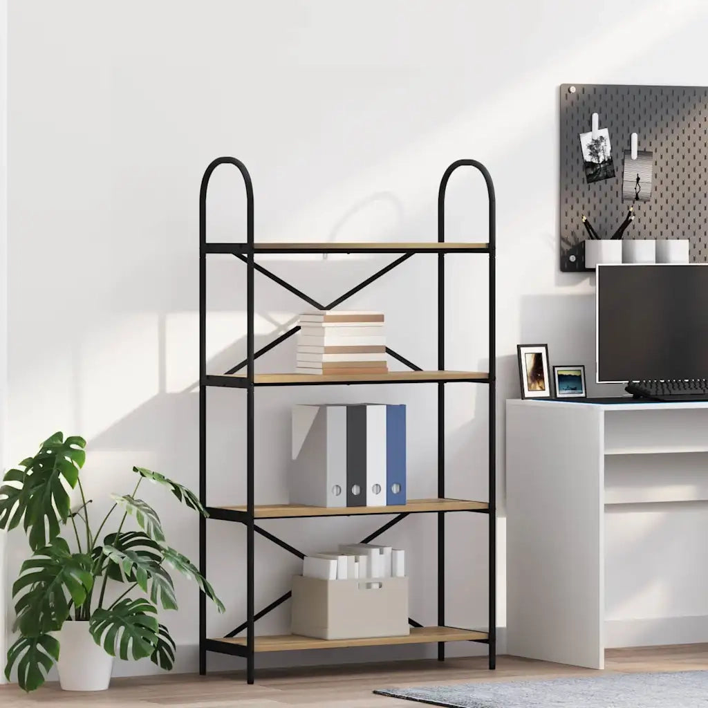 Libreria-Scaffale per Libri-Mobile di Stoccaggio Rovere artigianale 80 x 30 x 146 cm Legno multistrato 638644