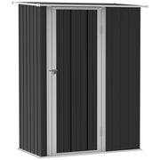 Capanno da giardino Capanno da giardino con porta Acciaio esterno grigio scuro 142 x 84 x 189 cm