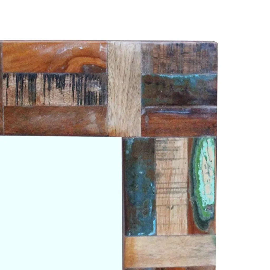 Specchio-Specchio Decorativo in Legno Massello di Recupero 80x50 cm